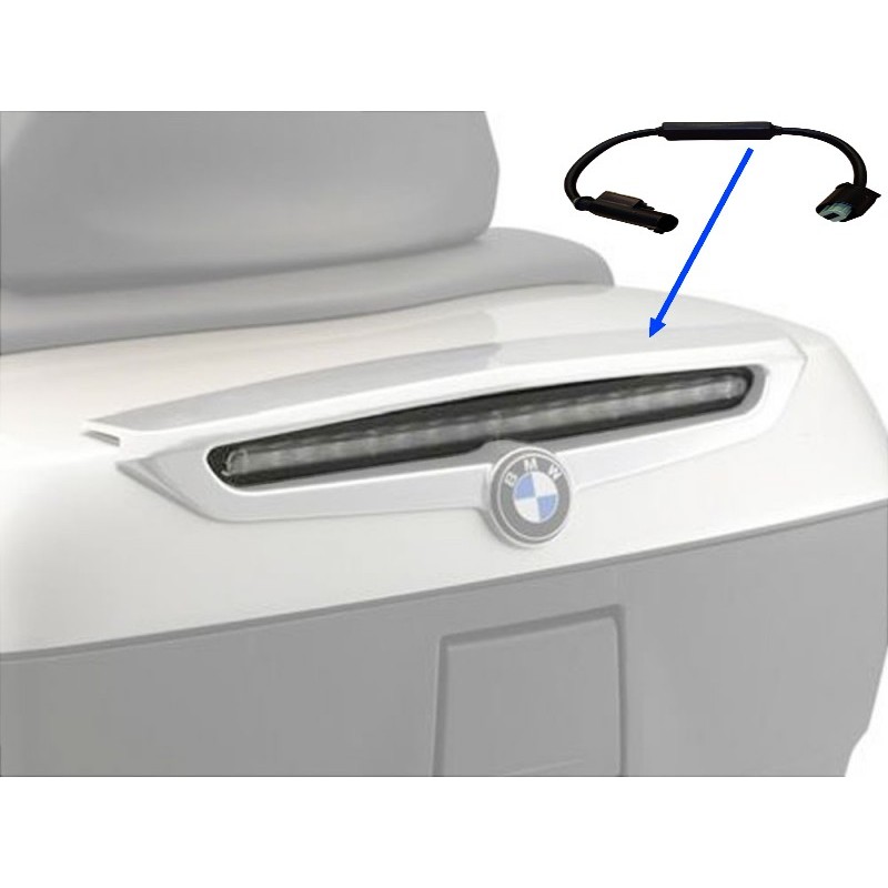 Feu Arrière LED Pour Top Case BMW R1200RT/R1250RT/K1600 - Stop Et Position, Imperméable, Chrome/Noir